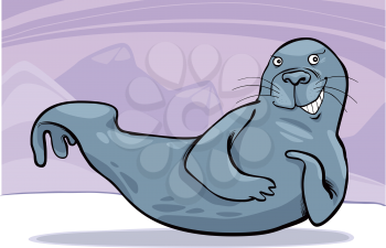 Royalty Free Clipart Image of a Funny Seal