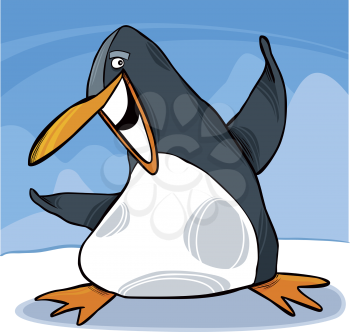 Royalty Free Clipart Image of a Happy Penguin