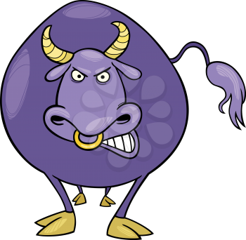 Royalty Free Clipart Image of an Angry Bull