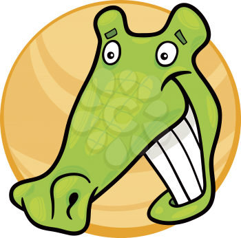Royalty Free Clipart Image of a Crocodile's Face