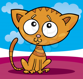 Royalty Free Clipart Image of a Cute Kitten