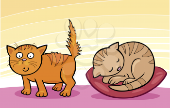 Royalty Free Clipart Image of Cute Cats
