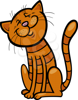 Royalty Free Clipart Image of a Happy Cat