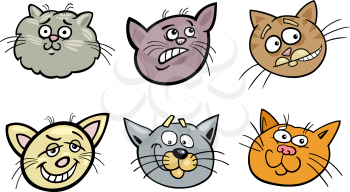 Royalty Free Clipart Image of Cat Faces