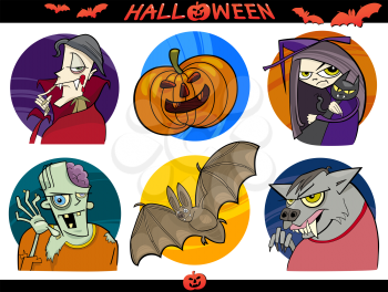 Royalty Free Clipart Image of Halloween Characters