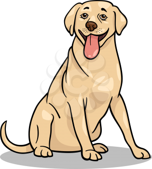 Cartoon Illustration of Funny Labrador Retriever Dog