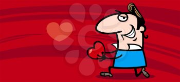 Royalty Free Clipart Image of a Man Holding a Heart in His Hands