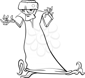 Royalty Free Clipart Image of an Evil Alien