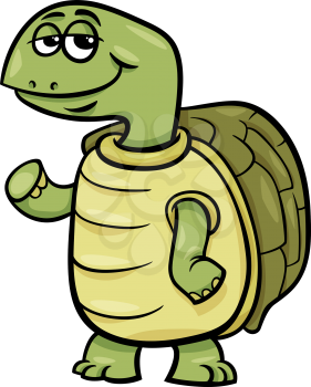 Cartoon Illustration of Funny Turtle Character