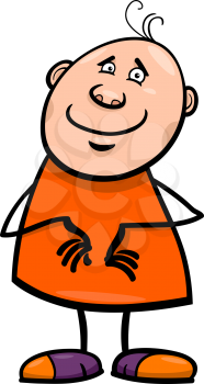 Cartoon Illustration of Funny Little Man Character