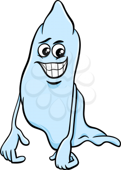 Cartoon Illustration of Funny Ghost Halloween or Fantasy Character