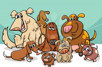 Cartoon Illustration of Funny Dogs Pet Characters Group