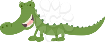 Cartoon Illustration of Cute Crocodile Animal Character