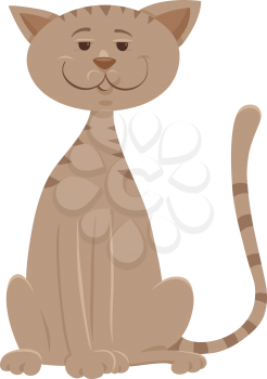 Cartoon Illustration of Funny Beige Cat Animal Mascot Character