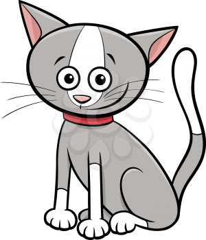 Cartoon Illustration of Cat or Kitten Comic Animal Character