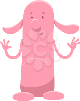 Cartoon Illustration of Cute Pink Fantasy Character