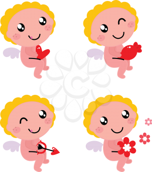Royalty Free Clipart Image of Four Angels