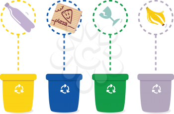 Royalty Free Clipart Image of Items to Go in Recycling