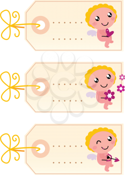 Royalty Free Clipart Image of Angels on Labels