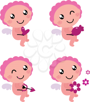 Royalty Free Clipart Image of Four Angels