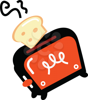 Royalty Free Clipart Image of Bread and a Toaster