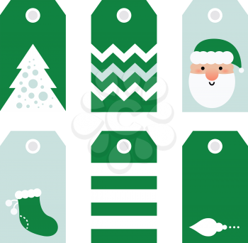 Beautiful Tags set for Christmas - isolated on white. Vector set
