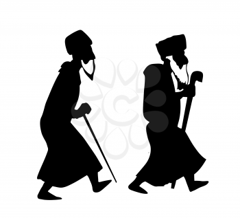 Royalty Free Clipart Image of Two Oldsters
