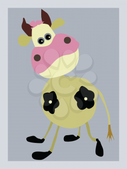 Royalty Free Clipart Image of a Cow 