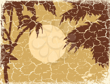 Royalty Free Clipart Image of a Tropical Landscape
