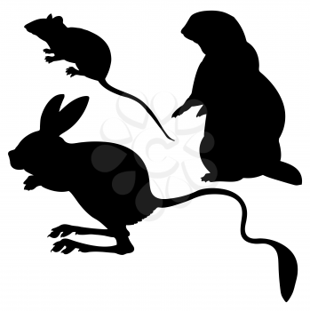 Royalty Free Clipart Image of Animal Silhouettes