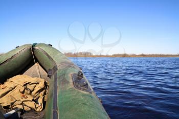 rubber boat on lake