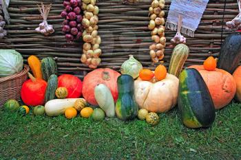 set vegetables on rural market
