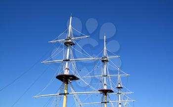 ship mast on  blue background