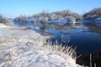 autumn ice on small river