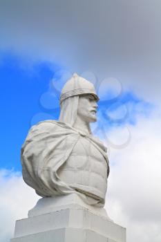 monument Alexander Nevsky on celestial background