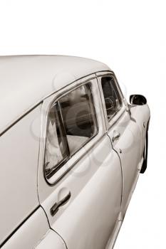 retro car on white background