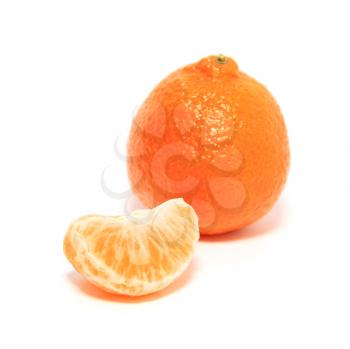 orange tangerine on white background