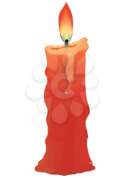 Royalty Free Clipart Image of a Burning Candle
