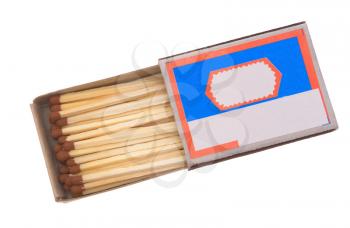 Matches in a box on a white background.                   