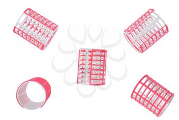 Hair curlers on a white background.                   