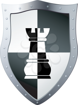 Metal shield a chess piece, file EPS.8 illustration.