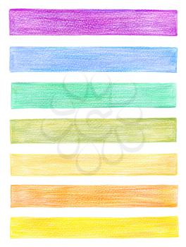 set of color pencil graphic elements