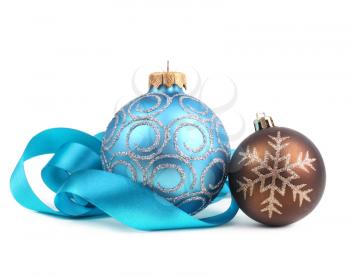 Christmas balls with ribbon