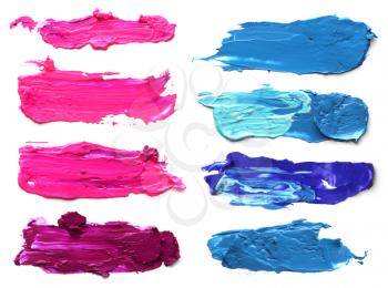 Collection of abstract acrylic brush strokes.