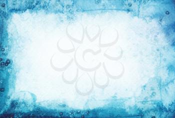 Abstract watercolor painted background. Snow winter texture.