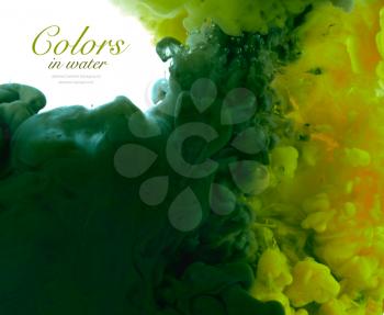 Acrylic colors in water. Abstract background. Isolated.