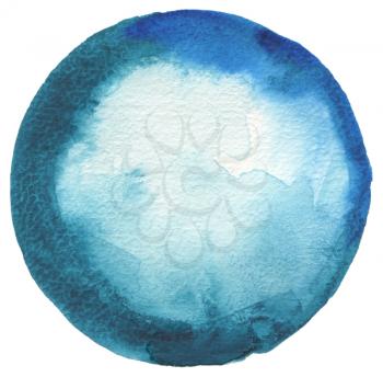 Circle watercolor painted background. Paper texture.

