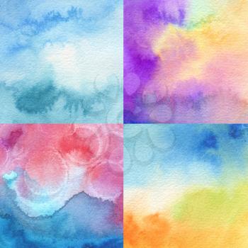 set of abstract acrylic and watercolor painted background. Texture paper.