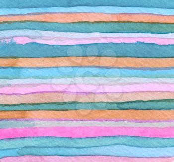 Abstract strip watercolor painted background. Paper texture.