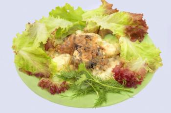 healthy food-mushrooms and vegetable salads